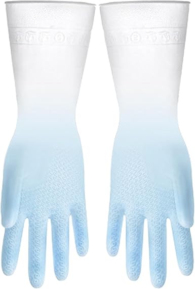 Acouto Kitchen Gloves - Reusable Dishwashing Gloves with a Snug Fit for Household Tasks