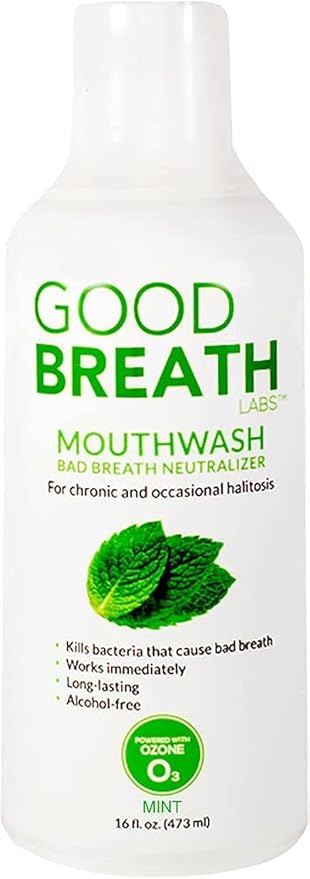 Goodbreath Mouthwash - Mint Mouth Rinse for Chronic Halitosis - New Ozone Technology Oral Rinse - Halitosis Treatment Bad Breath Neutralizer - Mouthwash for Gum Diseases - Alcohol-Free 16 Oz