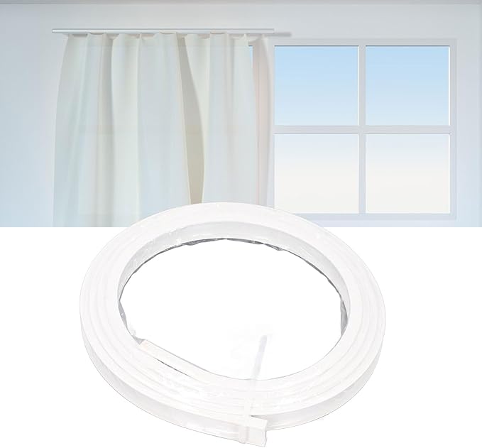 Curtain Track, Bendable Curved Curtain Rail, Mute Smooth Slider Track for for Home, Office, and Hotel Privacy Divider, White