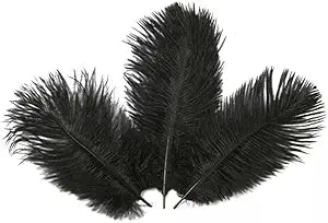 Artificial Ostrich Feathers Crafts DIY Plume Feahter for Wedding Christmas Decoration 3PCS Black Office School Equipment.