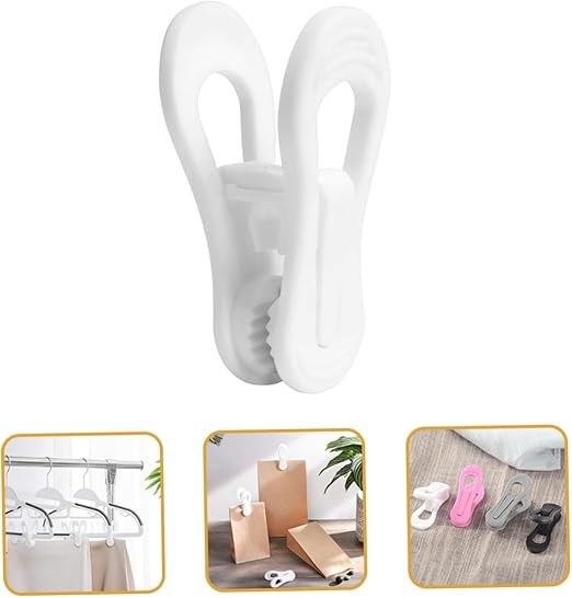 20 Pcs Coat Hanger Peeler Slicer Multi Hanger Clothes Pegs Nonslip Hangers Pea Clips for Hangers Towel Clips Clothespins Multifunctional Pants Rack Hanger Pant Hanger White Plastic