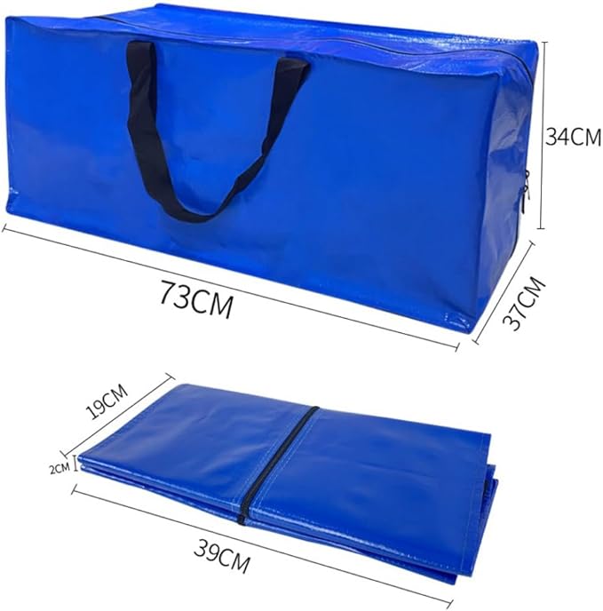 Large Thick Storage Bag,Multi-Purpose PP Woven Moving Bag with Strong Handle Zippers,Space Saving Packing Bags Easy to Clean,29"x13"x15" (Dark Blue)