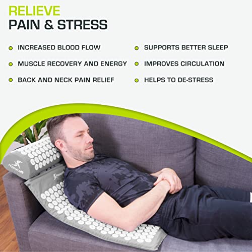 ProsourceFit Acupressure Mat and Pillow Set for Back/Neck Pain Relief and Muscle Relaxation