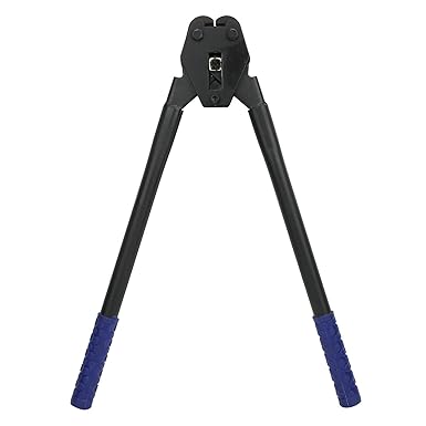 12-19mm PP PET Strap Crimper Banding Crimper Packer Sealer Pliers Long Handle Manual Packing Machine Packaging Pliers Strapping Banding Tool (Blue)