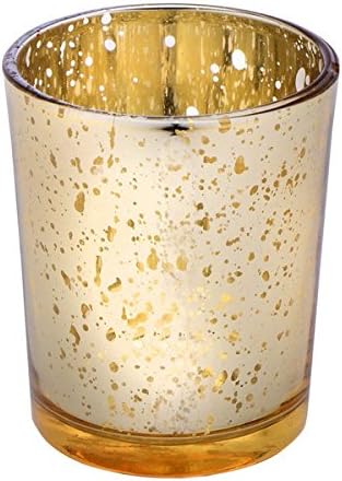 Glass SM.Gold Candle Holder 55X65MM, 6 x 6 x 8 cm, Gold