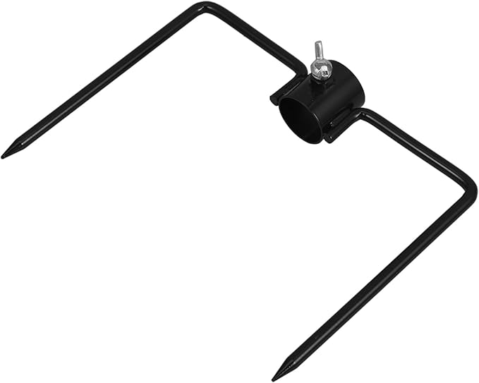 MERRYHAPY Flag Pole Ground Stake Iron Craft Base Multi-Purpose Shepherds Hook for Garden