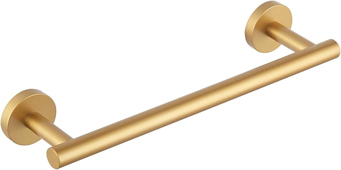 GERZWY 12-Inch Bathroom Towel Bar Modern Round Style Gold Stainless Steel Hand Towel Holder Wall Mount AG1101C30.5-BE