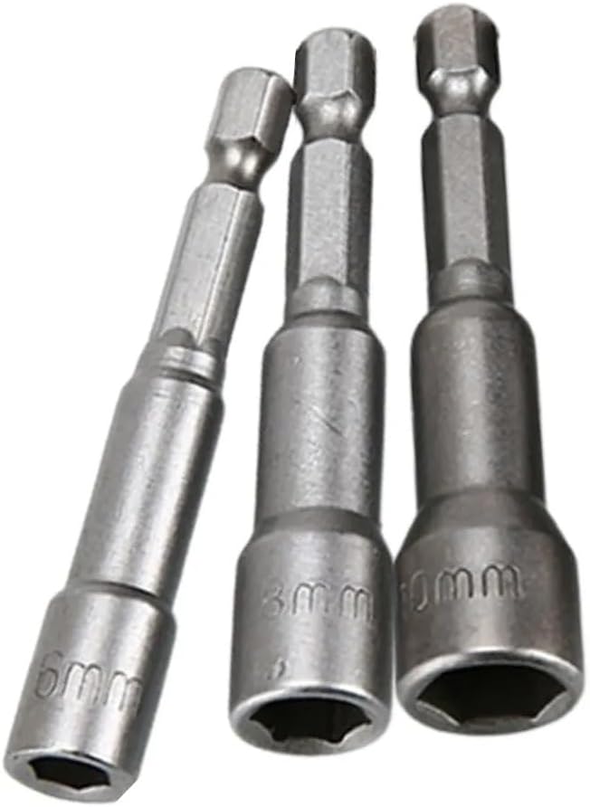 TOOL 3pcs 6810mm Impact Socket Adapter Magnetic Nut Screwdriver Socket Bit Hex Shank Driver Adapter Wrench Socket Adapter Bit