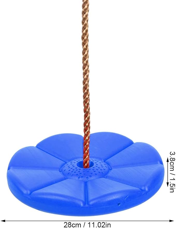 Climbing Rope Tree Swing Indoor Outdoor Children's Sports Disc Hanging Seat Playing Equipment for Children Toys Yellow (Blue)