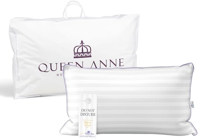 Luxury Hotel Down Alternative Pillow - Majesty Down - Synthetic Allergy Free Hypoallergenic Bed Pillow - Made in USA (Queen Medium)