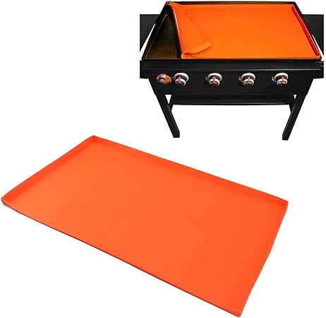 OUKENS Silicone Griddle Mat, Silicone Protective Mat Cover Grill Cover for Blackstone Griddle Top,Silicone Griddle Mat Cover Griddle Mat for Blackstone Grill (36 inches-Orange)