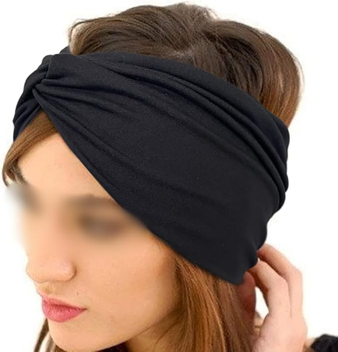 4 Pcs Twist Knotted Headbands Non Slip Stretch Head Bands Stretchy Hair Bands Yoga Workout Hairbands Wide Twisted Head Wraps Elastic Hair Wraps Cute Plain Headwraps Multicolor 2