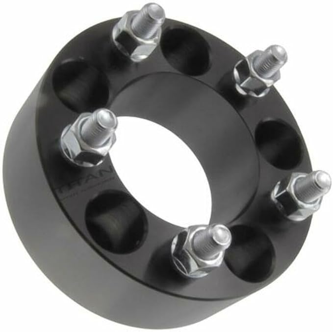 1.5" 5x4.5 to 5x5.5 Wheel Adapters - Change Bolt Pattern, Convert 5x114.3 to 5x139.7, Fit Jeep CJ Wheels onto Wrangler - 1.5 Inch (38mm), 12x20 Studs - Pair of 2 - Black