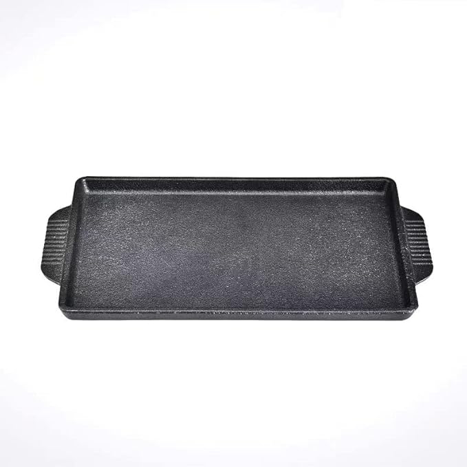 Cast Iron Steak Fajita Plate for Steak Pizza, Rectangle (7 x 4 inch)