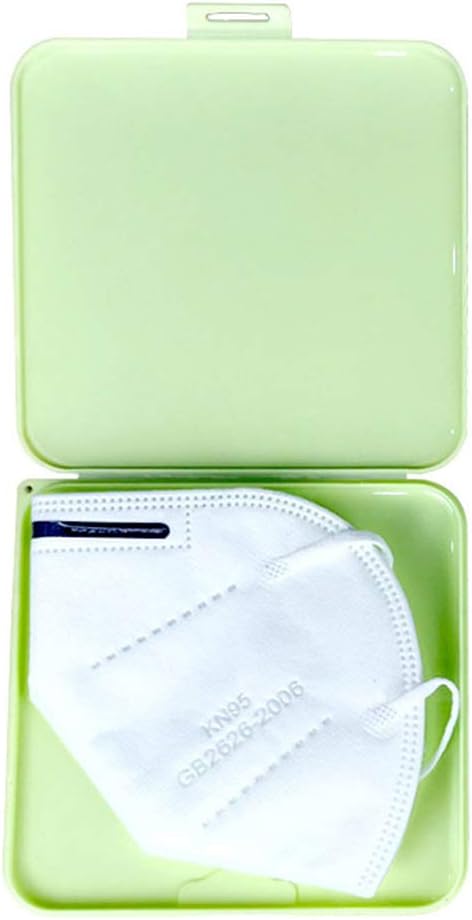 Portable Dustproof Moisture-Proof Storage Box Mask Case Storage Box Band-aid Bill Temporary Storage Folder (Green, 13013014mm)