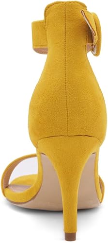 Shoe Land SL-Ambrosia Women's Heeled Sandals Dressy Strappy Heels Open Toe Ankle Strap Stiletto High Heels Black Blue Gold Red Heels for Evening Party Wedding Prom