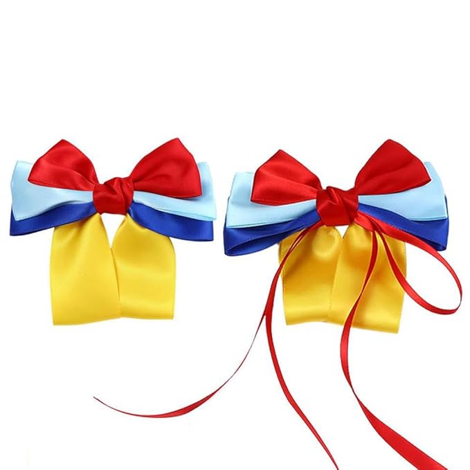 2PCS Hair Ribbon, Hair Clips Barrettes, Bow Hair Clips, Hair bows Clips Bowknot with Long Tail, Princess Hair Bows Claw Clip, Princess Satin Ribbon