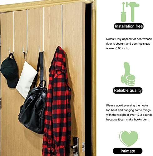 Hotop 15 Inch Wreath Hangers for Front Door Wreath Doors Hangers Steel Material Clothes Towel Hooks Holder Over The Door Hanger Hooks for Christmas Halloween Front Decorations(White,2 Pieces)