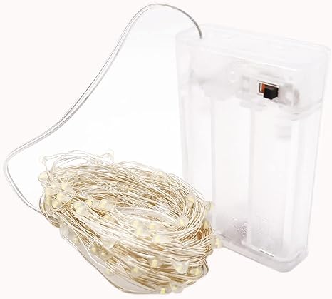 2M 3M 5M 10M Led Lights Chain Copper Wire USB Or Battery Powered led String Light Fairy Light for Christmas Lights Wedding Party (5M (No Battery), White)