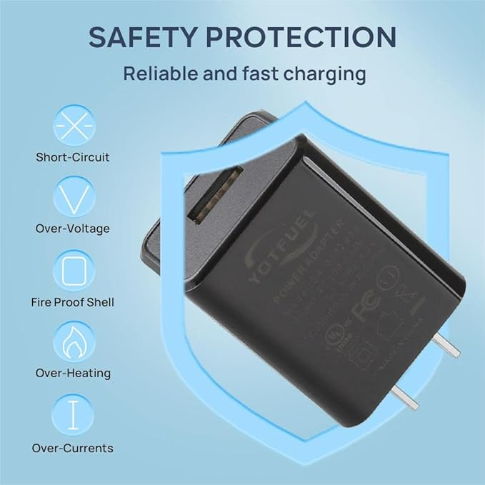 Wall Charger Cube 5V2A USB Power Supply Charging Block Universal Wall Plug Brick Portable Travel Fast Charger Power Adapter for iPhone, Samsung Galaxy, LG (Black)