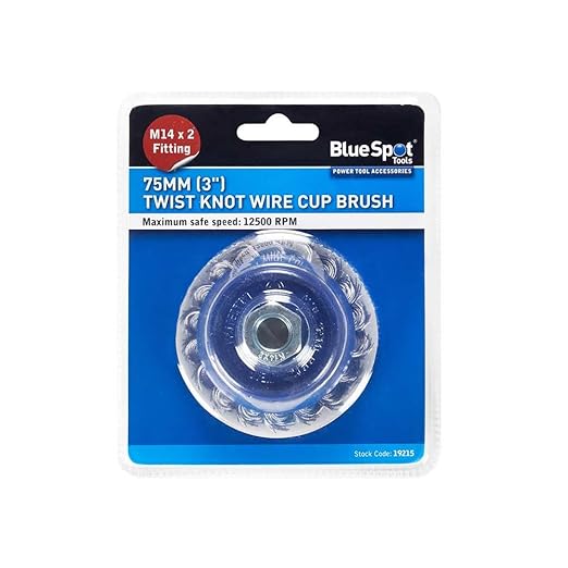 BlueSpot 75mm (3") M14 x 2 Twist Knot Wire Cup Brush