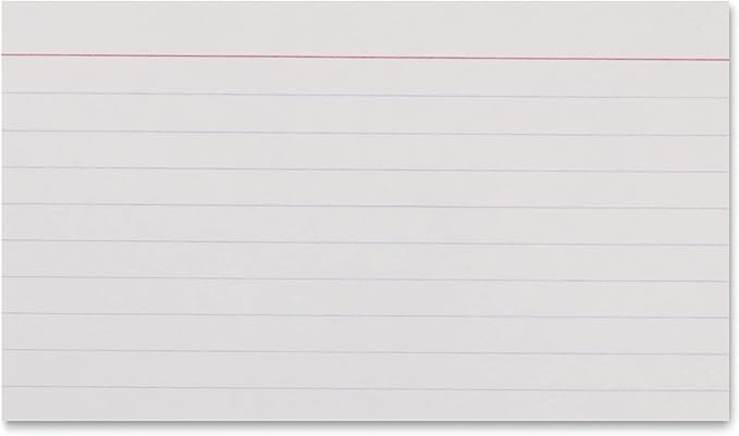 Basics Heavy Weight Ruled Lined Index Cards, 300 Count, 100 Pack of 3, White, 3 x 5 Inch Card