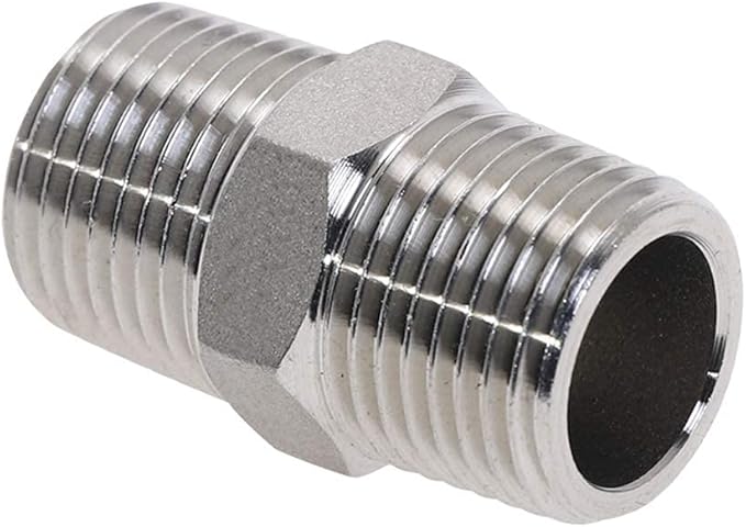 Beduan 12" Male to 12"Male NPT Hex Nipple Stainless Steel Pipe Fitting (Pack of 4)