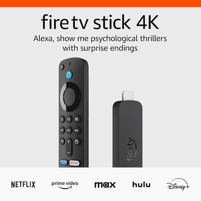 Fire TV Stick 4K (newest model) with AI-powered Fire TV Search, Wi-Fi 6, stream over 1.5 million movies and shows, free & live TV