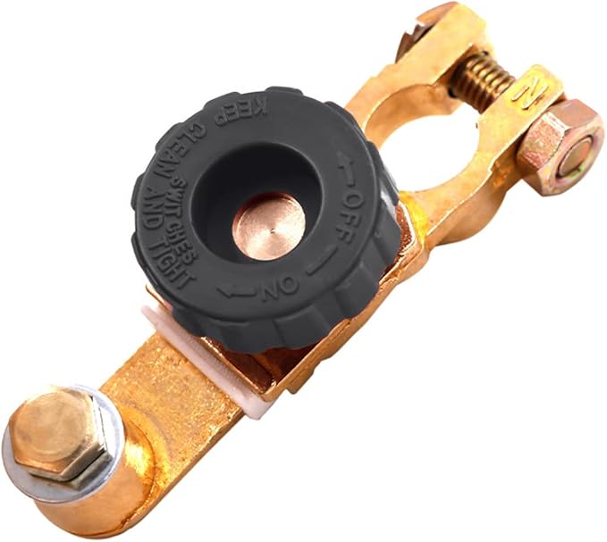 Top Post Battery Disconnect Switch - Quick Disconnect Battery Cut Off Switch for Car Truck Marine RV and Electrical Equipment - 12V125A - Black