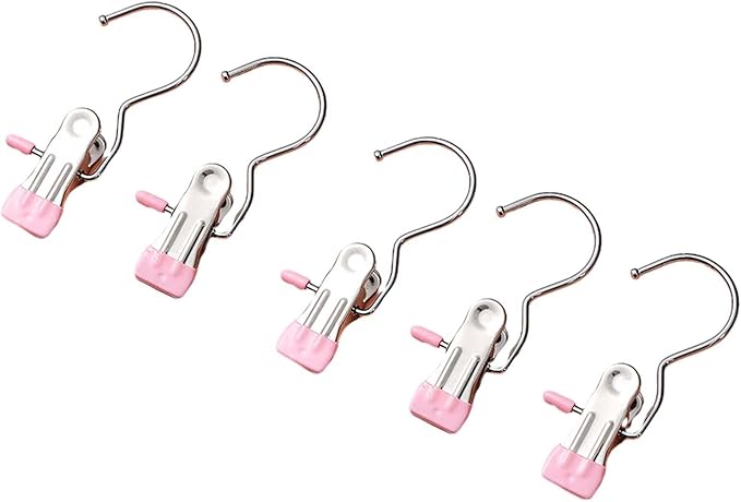 5 Pieces Boot Hangers Clips Heavy Duty Clothespins Portable Multipurpose Socks Towel Clips for Handbags Silk Scarf Pants Hats, Pink