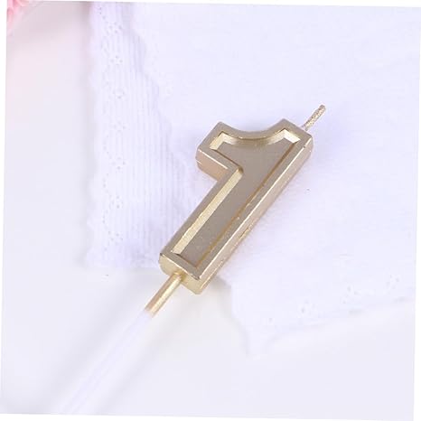 Cabilock Happy Birthday Numeral Candles Number 1 Gold Glitter Non-Smoke Number Candles for Cake Adults Kids Party Supplies