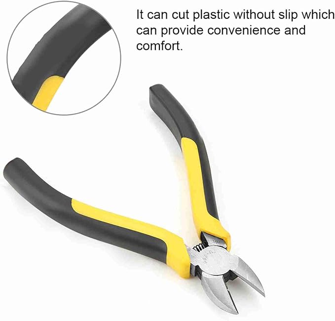 Wire Cutter 6 Inch Wire Cutter Micro Diagonal Pliers High Exactness Side Cutters Pliers for Cut Electronics, Wires Skidproof (TU-206)