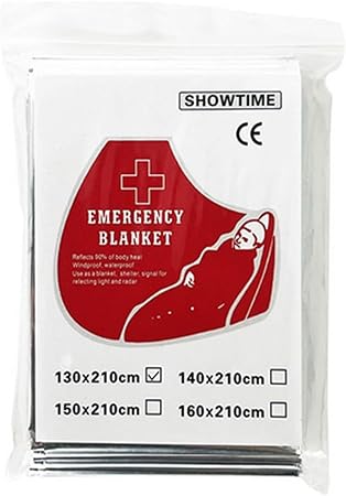 PILLOBOX Emergency Mylar Blanket,Portable Space Blanket Survival Kit for Outdoors, Hiking, Camping Survival Reflective Thermal First Aid Foil Blanket 52 x 82 inches 1 Pack