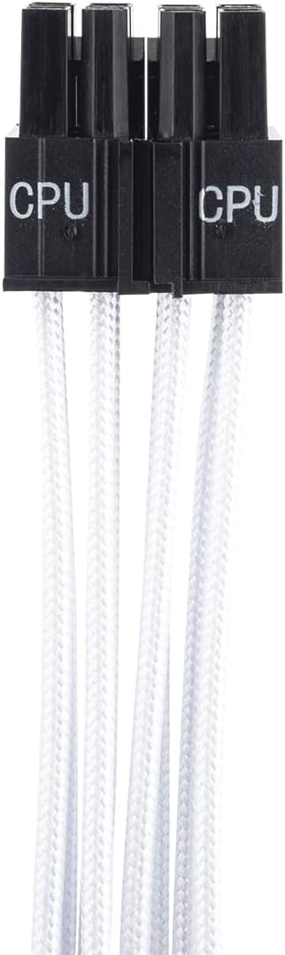 CPU Cable for Corsair, 70CM Male to Male 8 Pin to 44 Pin EPS CPU Power Cable for Thermaltake Modular Power Supply (27'') (White 18AWG)