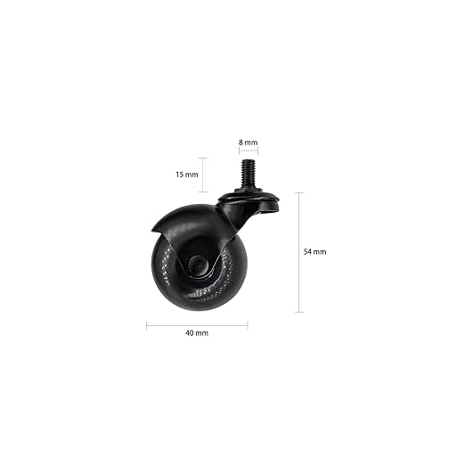 4pcs Caster Wheels, Swivel Plate Ball Casters Set of 4, Antique Furniture Casters Brass, Heavy Duty, Office Chair Caster(Black 1.5'')