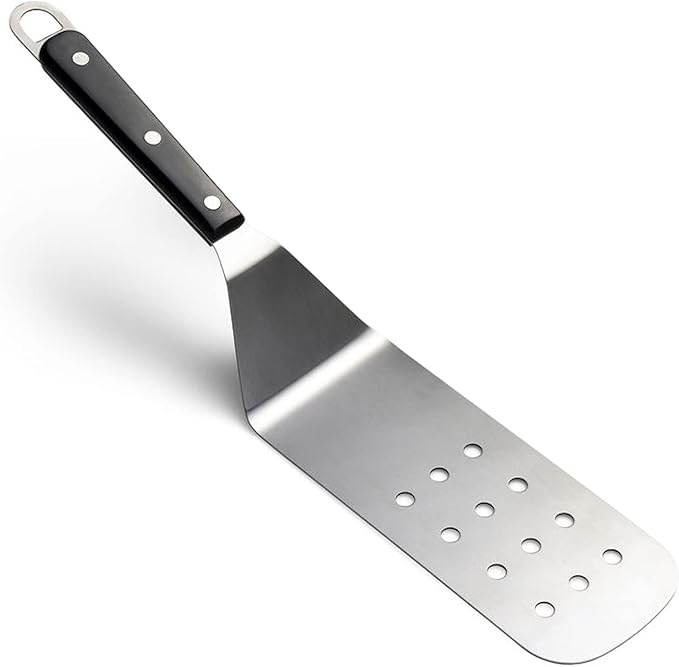Fox Run Griddle Spatula Slotted, Stainless Steel, Silver, 14.76 x 2.95 x 3.35"