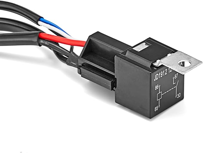 Mofun Universal 1 Lead LED Light Bar Wiring Harness Kit Rocker Switch 40A 12V On Off Power Relay Blade Fuse Compatible with Off Road Boat Truck