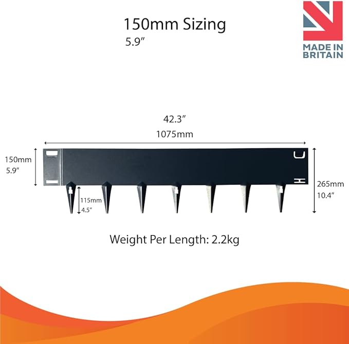 Lawn Edging Flexible Decorative Steel Garden Lawn Edging with 6" face Height 5X 3.28', 16.25 Linear Feet (Brown, 6")