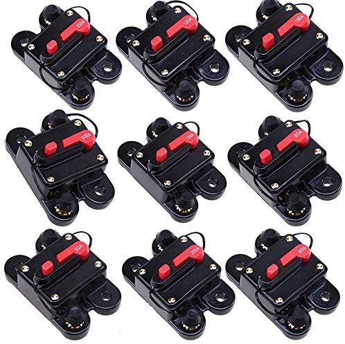 Circuit Breaker 80amp 50A-300A with Manual Reset Home Solar System Fuse Holder for Car Audio and Amps Protection 12V-48V DC Reset Fuse Inverter Replace Fuses