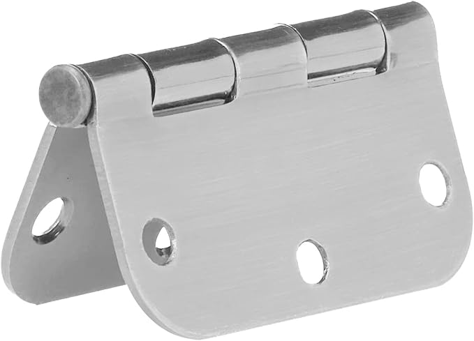 Basics Interior Door Hinge, Rounded, 3.5 x 3.5 Inch, Satin Nickel - Pack of 15