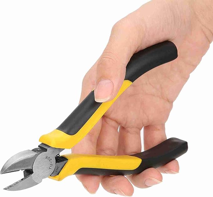 Wire Cutter 6 Inch Wire Cutter Micro Diagonal Pliers High Exactness Side Cutters Pliers for Cut Electronics, Wires Skidproof (TU-206)
