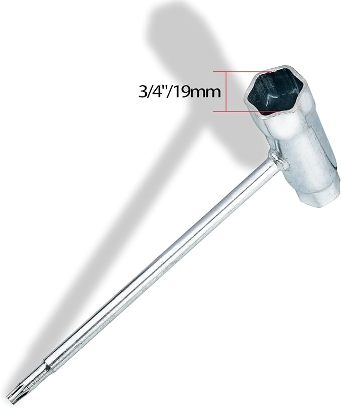 13mm x 19mm Chainsaw T-Wrench T27 Screwdriver, Socket Wrench for Spark Plug, Chain Saw Scrench (1 Pack)