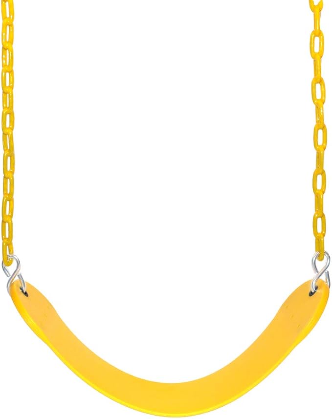 66" Heavy Duty Swing Seat Chain Plastic Coated Seat Replacement Outdoor Swing Set Accessories (Yellow)