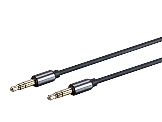 Monoprice Auxiliary Audio Cable - 3.5mm TRS, Gold Plated, 10 Feet, Black - Onyx Series
