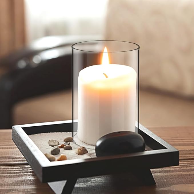 3pcs Glass Candle Lampshade Candles Vases Light Covers Taper Candle Clear Candle Holder Candle Stick Holder Hurricane Pillar Candle Holder Glass Cylinder Sleeve Transparent