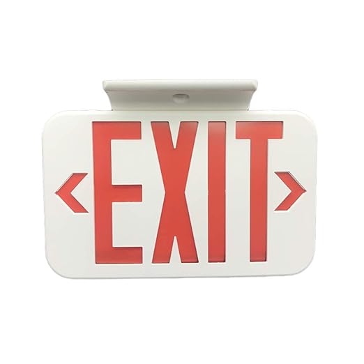 Basics LED Emergency Exit Sign, UL Certified, 2-Pack, Double Face Exit with Battery Backup, white (Previously Commercial brand)