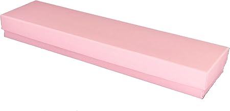 888 Display - Pack of 12 Boxes of 2" x 8" x 78" H Light Pink Kraft Cotton Filled Jewelry Boxes