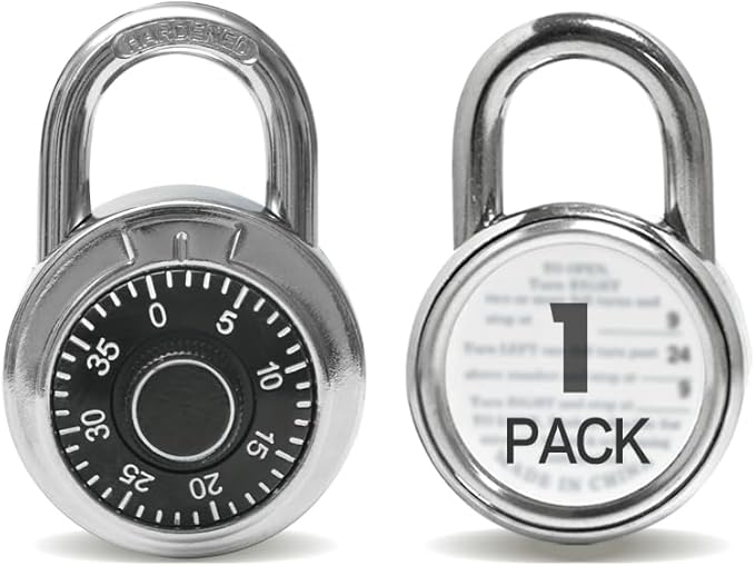 Lock 1 Pack Combination Lock Locker Lock for Gym and School Lockers Safe Combination Padlock Mini Combination LockOoaStandard Dial Combination Lock