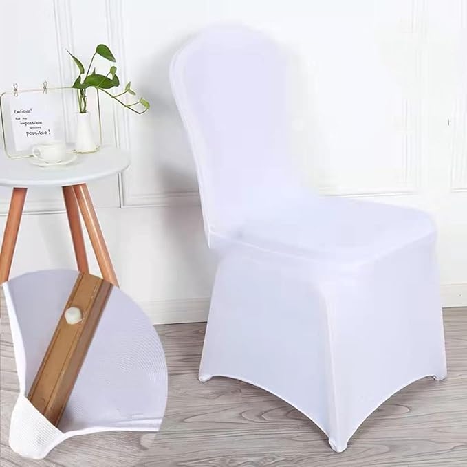 Chair Cover 1 Pcs White Stretch Spandex Chairs 17.7Au x 18.1Au x 36.2Au Slipcovers Fitted Banquet Chair Cover Dinning Event Slipcovers for Wedding Banquet Dining Party Decorations (1 Pcs)