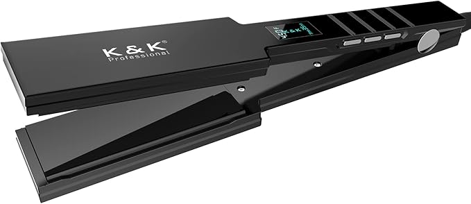 Professional Wide Titanium KK Flat Iron 1.75 Inch Hair Straightener for Straight and Curly Hair (45mm)